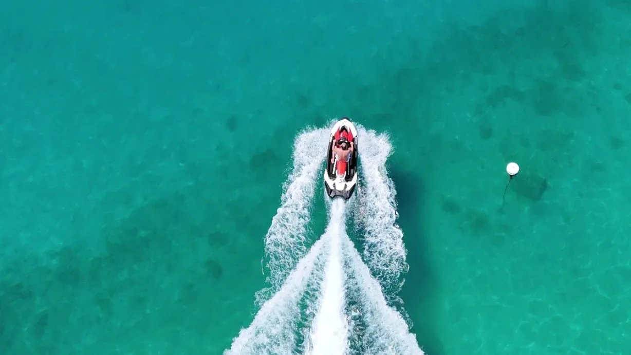 Jet ski on the Adriatic at Villa Marim, Stara Baška