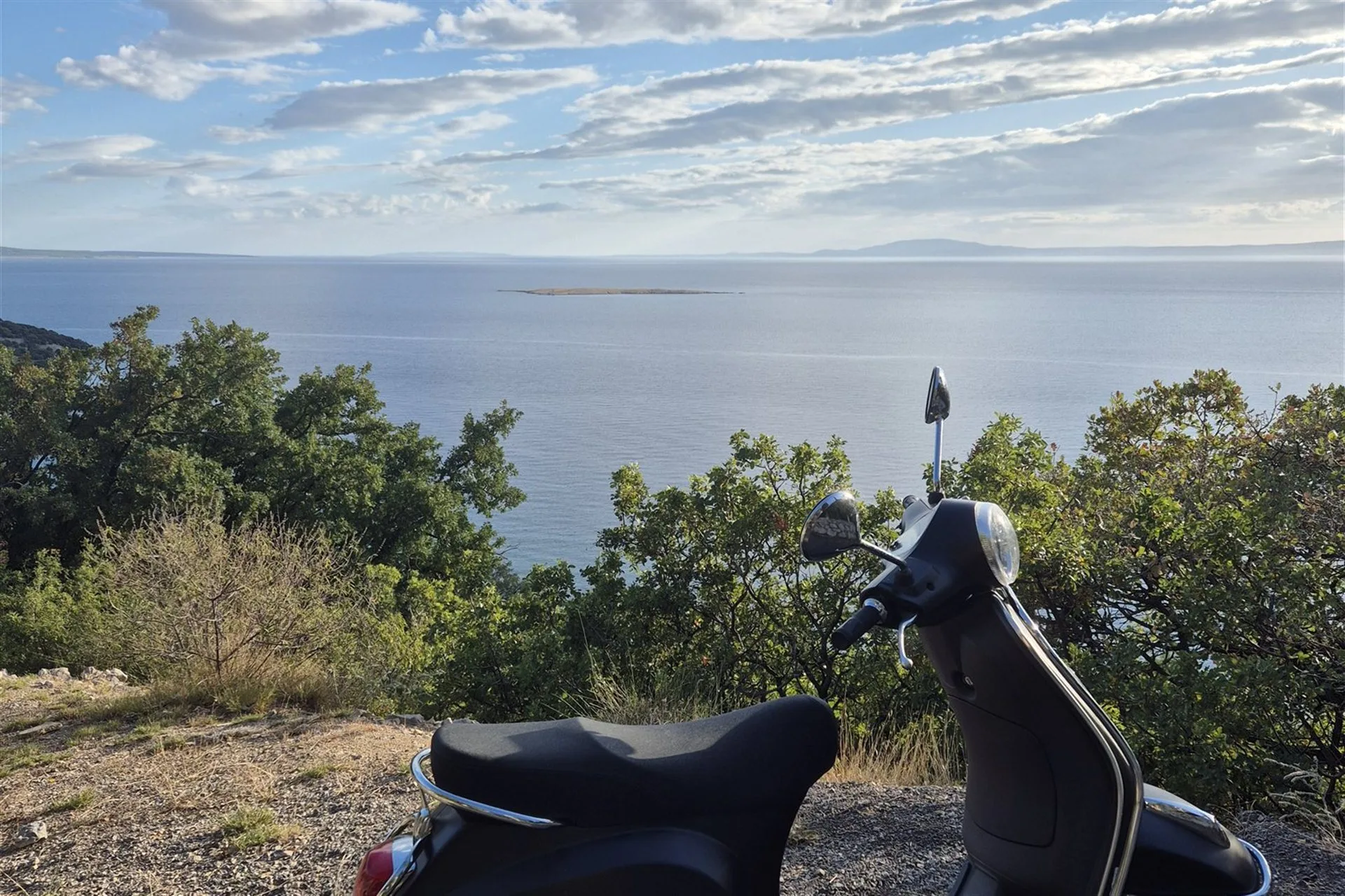 Villa Moana Vespa scooter ready for a ride on Krk island