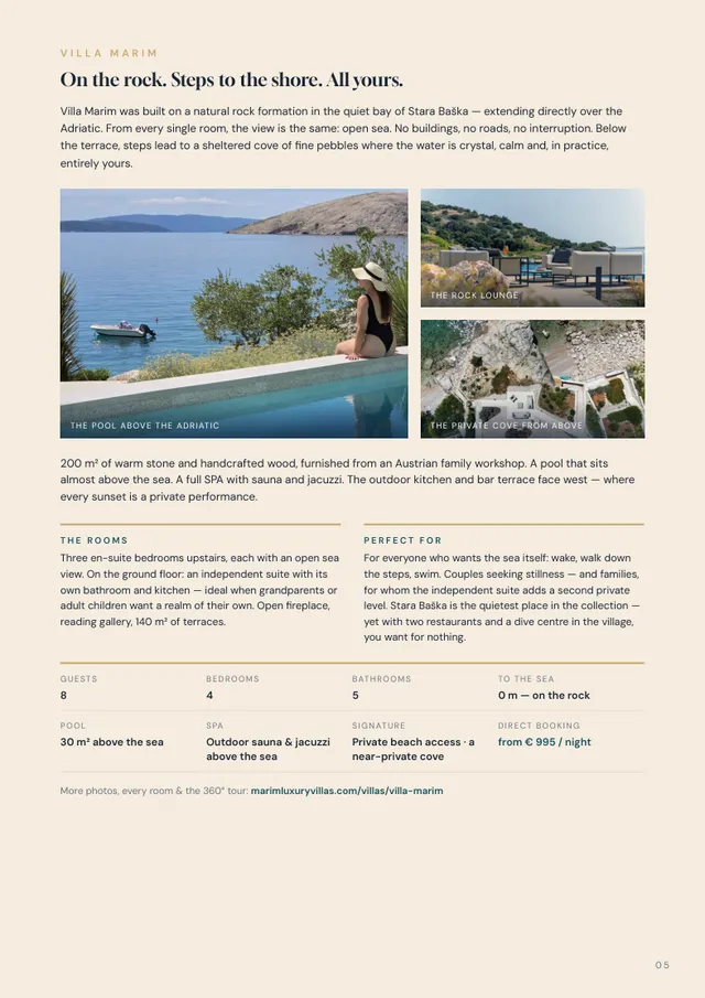Villa Guide — villa page with rooms and facts