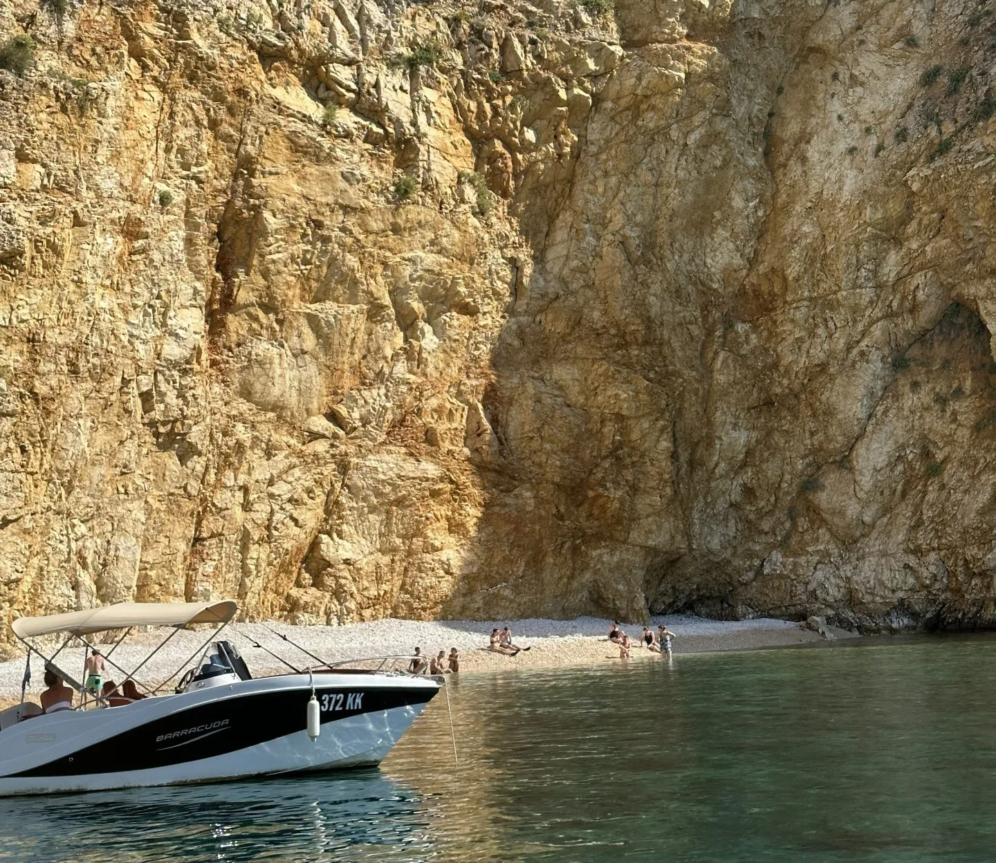 Golden Beach — dramatic cliffs, boat access only, near Stara Baška