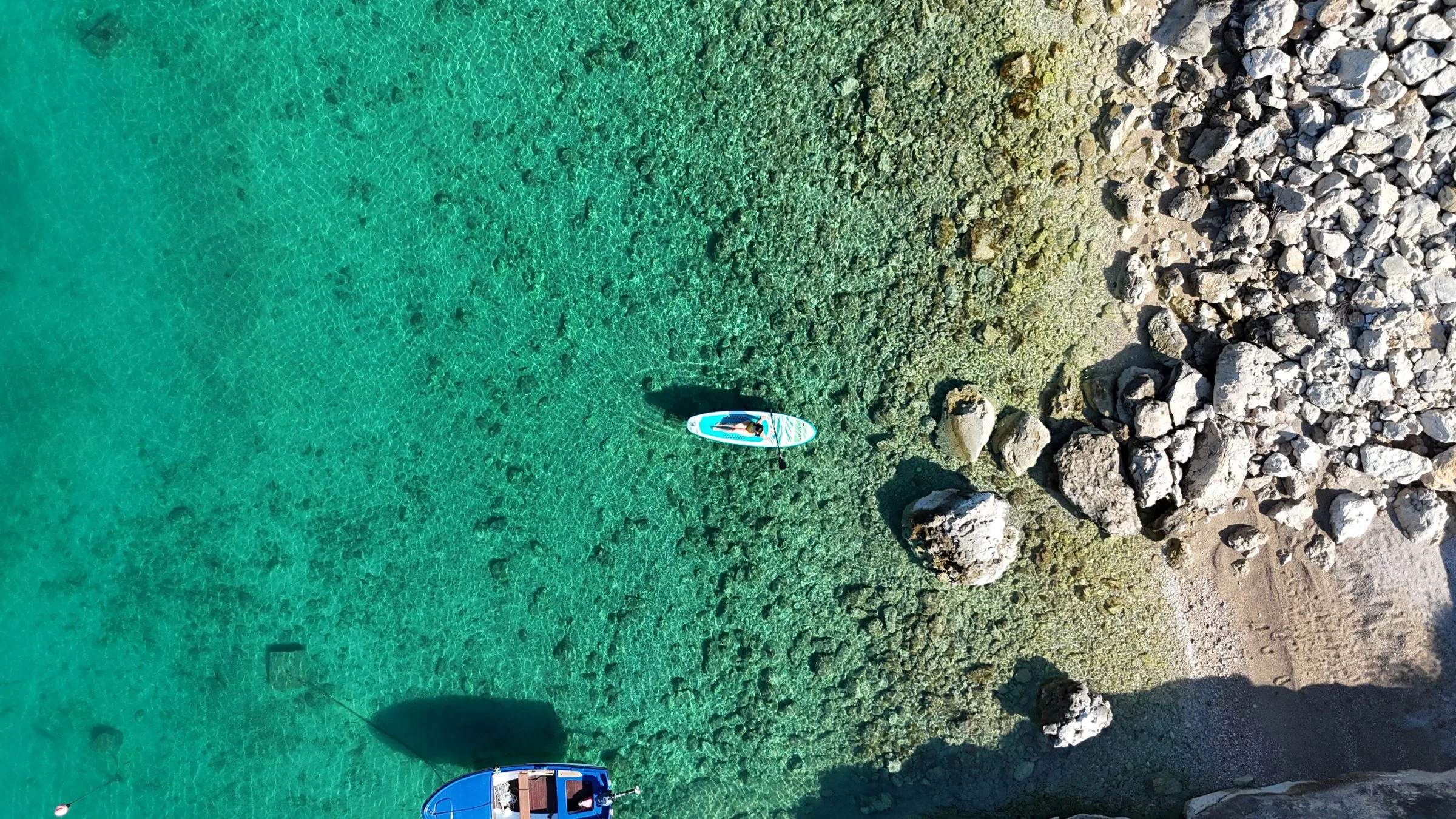 Adriatic coast of Krk island from above