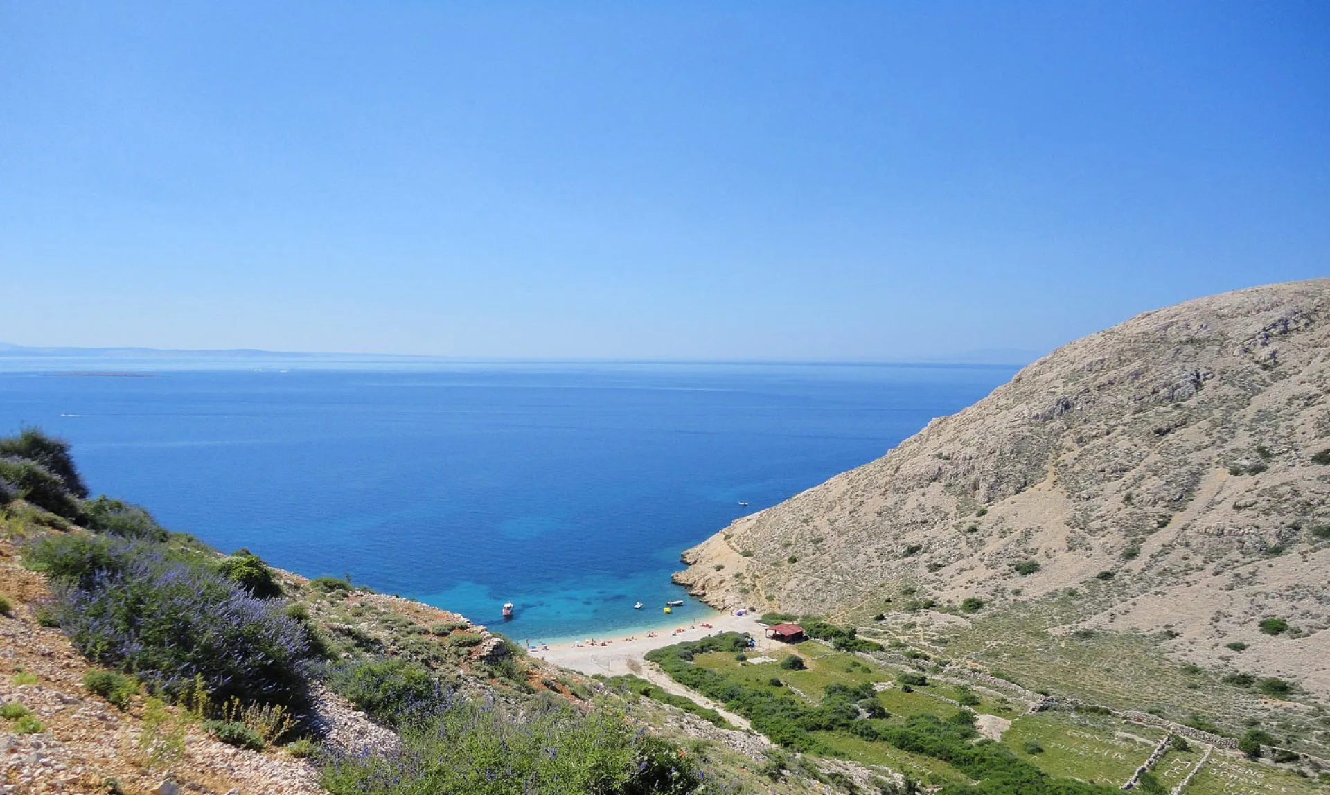 Oprna beach, hidden cove on the island of Krk, Croatia