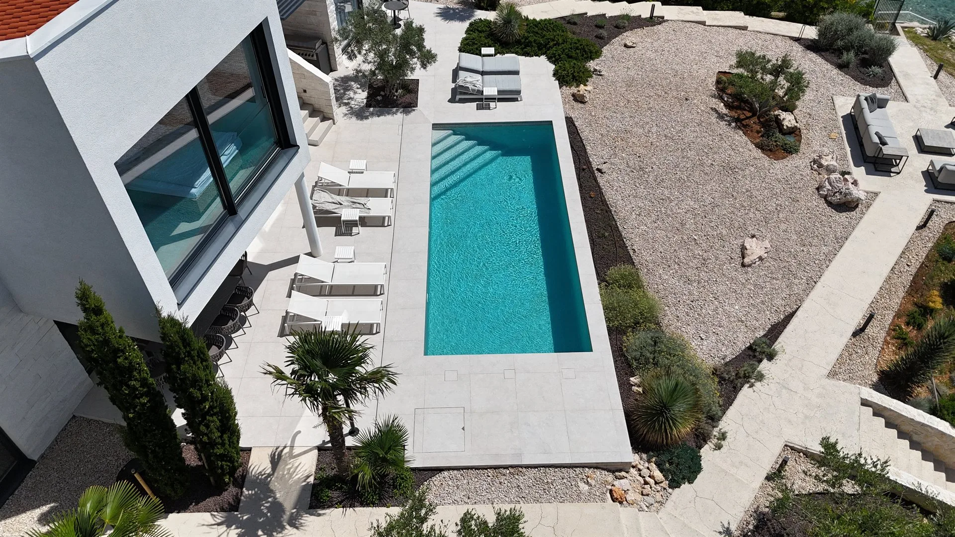 Villa Marim pool from above, Stara Baška, Krk